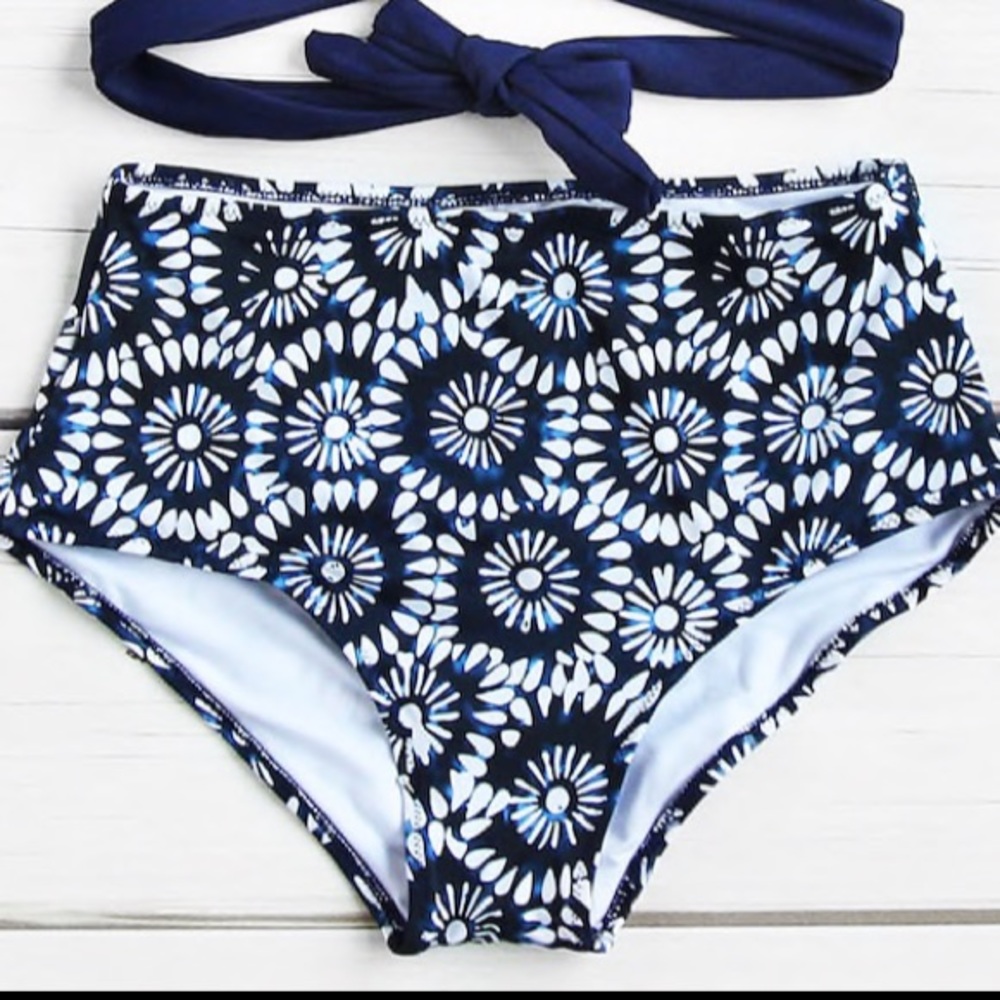 Navy High-Waist Bottoms